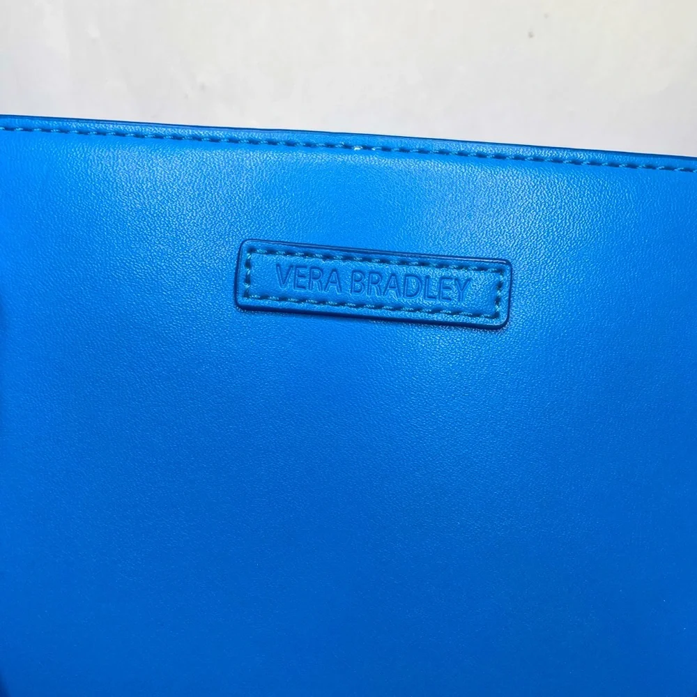 Vera Bradley Coastal Blue Leather Composition Satchel Crossbody & Shoulder Bag - Picture 3 of 14